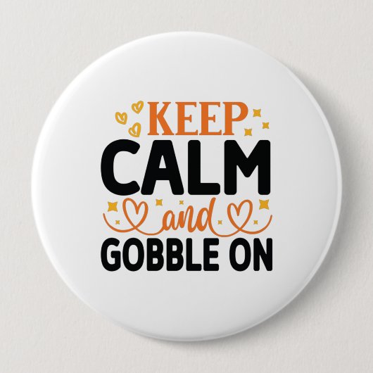 ～に保おだてて食べる 缶バッジ (正面)