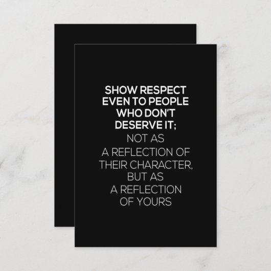 ~に値しない人々に対しても敬意を示す サンキューカード (正面/裏面)