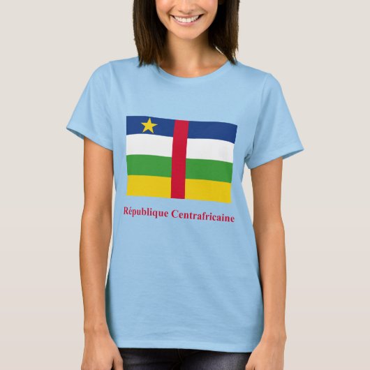 ~に名前を付けた中央アフリカ共和国フランスの国旗 Tシャツ (正面)