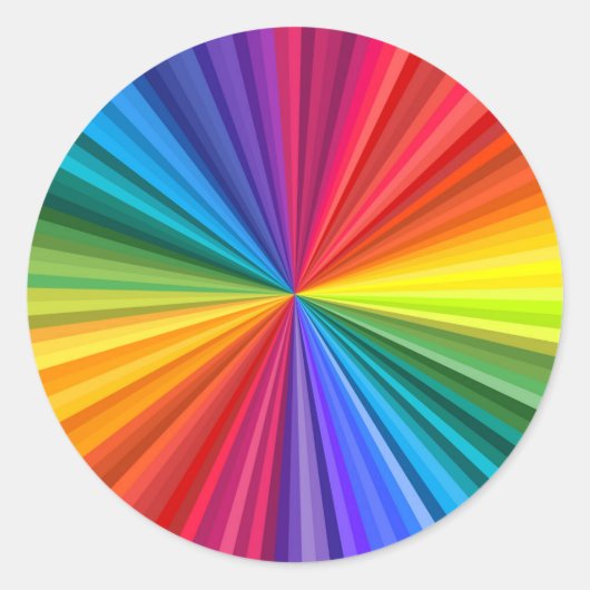 ~に向かってねじれる鮮やかな虹色の渦巻き ラウンドシール (正面)