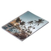 ～に囲まれたプールの近くにある茶色の木製のラウンジチェア ノートブック (左側)