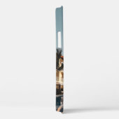 ~に囲まれたプールの近くにある茶色の木製のラウンジチェア Case-Mate iPhoneケース (裏面 / 右)