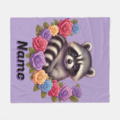 に囲まれた鮮やかカラフルバラ フリースブランケット (正面(横))