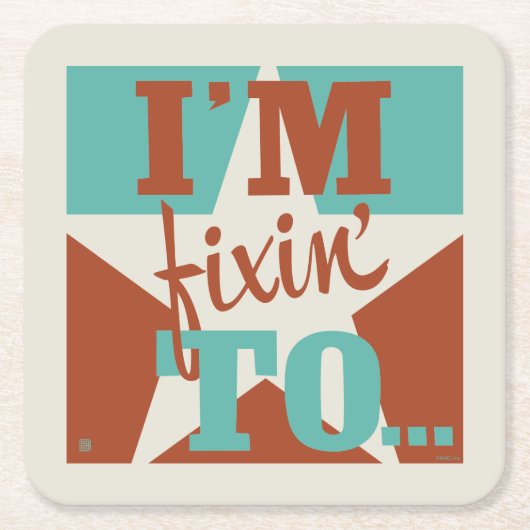 ~に執着している スクエアペーパーコースター (正面)