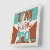 ~に執着している スクエア壁時計 (傾斜)