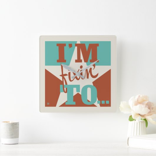 ~に執着している スクエア壁時計 (ホーム)