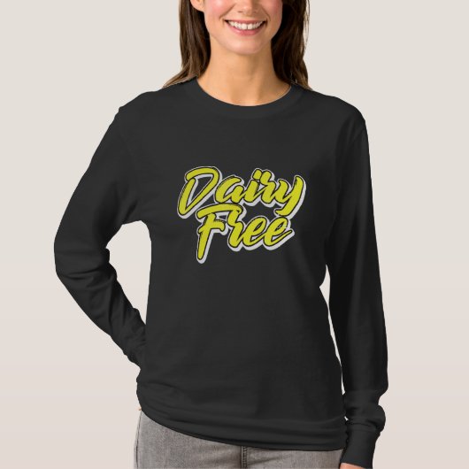 ~に基づストップく食べ物乳フリーの動物発進植物 Tシャツ (正面)