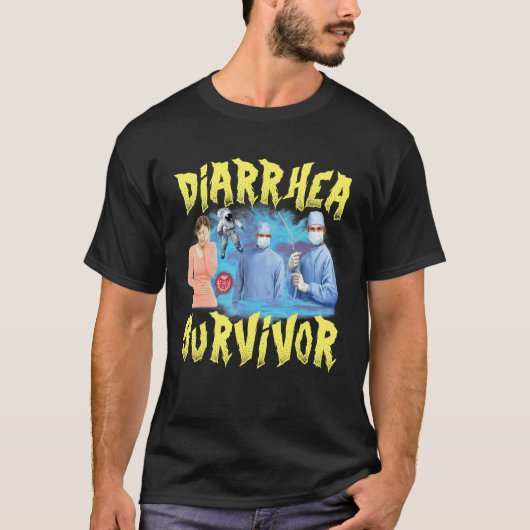 ～に対して反風変わり応しない下痢の生存者ミーム Tシャツ (正面)