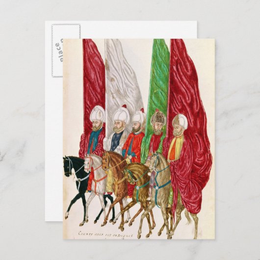 ～に対し後を追て基準を持つ男性 ポストカード (正面/裏面)