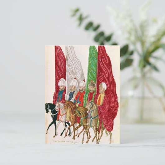 ～に対し後を追て基準を持つ男性 ポストカード (スタンド正面)