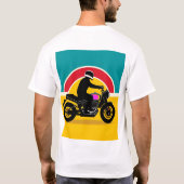 ~に対するオートバイ鮮やかカラフルス芸術的ト Tシャツ (裏面)