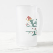 ~に対するクリスマス・モノグラム文字Yアルファベット名 フロストグラスビールジョッキ (正面右)