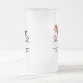 ~に対するクリスマス・モノグラム文字Yアルファベット名 フロストグラスビールジョッキ (中央)