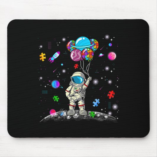 ~に対するパズル宇宙自閉症の意識 マウスパッド (正面)