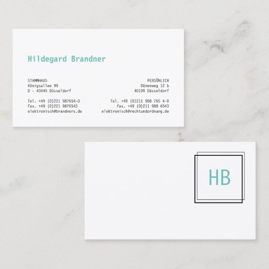 ～に対するモノグラー読ド 名刺 (正面/裏面)