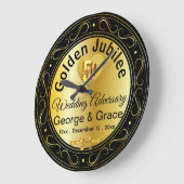 ~に対する妻への50周年記念贈り物 ラージ壁時計 (傾斜)