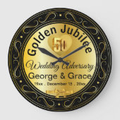 ~に対する妻への50周年記念贈り物 ラージ壁時計 (正面)