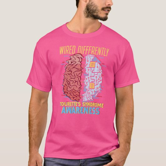 ～に対する有線の異なるトゥレット症候群の認識度 Tシャツ (正面)