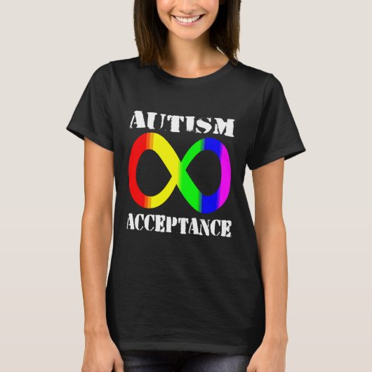 ~に対する自閉症の認識と受容 Tシャツ (正面)