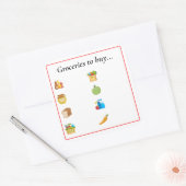 ~に対する買食料品 スクエアシール (封筒)