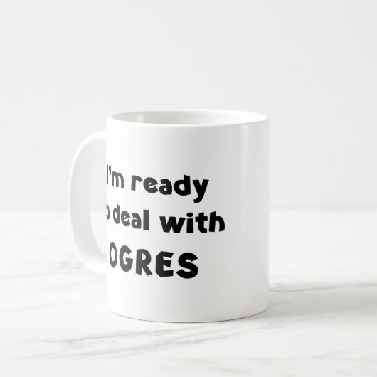 ~に対する鬼の扱い コーヒーマグカップ (正面左)