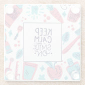 〜に対す保る冷静さとスマイル|かわいい言葉 ガラスコースター (裏面)