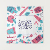 〜に対す保る冷静さとスマイル|かわいい言葉 タペストリー (正面(横))