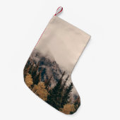 ~に山や森が茂ったバンフ国立公園 スモールクリスマスストッキング (正面 (吊り時))