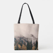 ～に山や森が茂ったバンフ国立公園  トートバッグ (裏面)