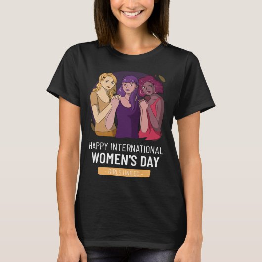 ～に強国際的い女性の日を受け入れる Tシャツ (正面)