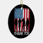 ～に感謝するアメリカ愛国国旗 セラミックオーナメント (右)