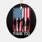 ～に感謝するアメリカ愛国国旗 セラミックオーナメント (左)