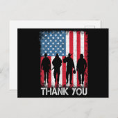 ~に感謝するアメリカ愛国国旗 ポストカード (正面/裏面)