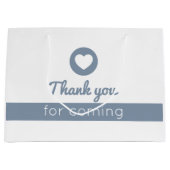 ～に感謝来する |エレガントほこりっぽい青 ラージペーパーバッグ (正面)