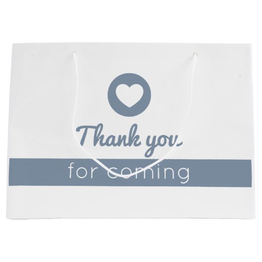 ～に感謝来する |エレガントほこりっぽい青 ラージペーパーバッグ (正面)