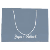 ～に感謝来する |エレガントほこりっぽい青 ラージペーパーバッグ (裏面)