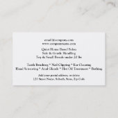 |に手入れをしているペットパーラー犬は個人化なります 名刺 (裏面)