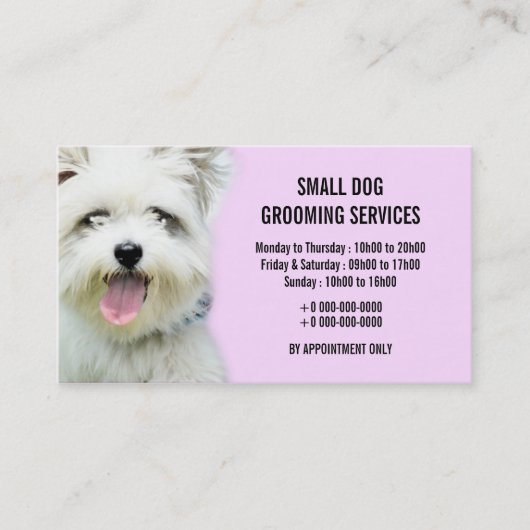 |に手入れをしているペットパーラー犬は個人化なります 名刺 (正面)