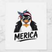 ~に抗議するペンギンに抵抗する ワインラベル (シングルラベル)