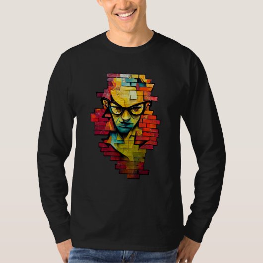 に書かれたNerdcore Grafitti Geeksta Rap Nerd Tシャツ (正面)