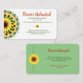 ～に最適な大型ひまわりデザイン 名刺 (正面/裏面)