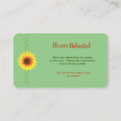 ～に最適な大型ひまわりデザイン 名刺 (裏面)