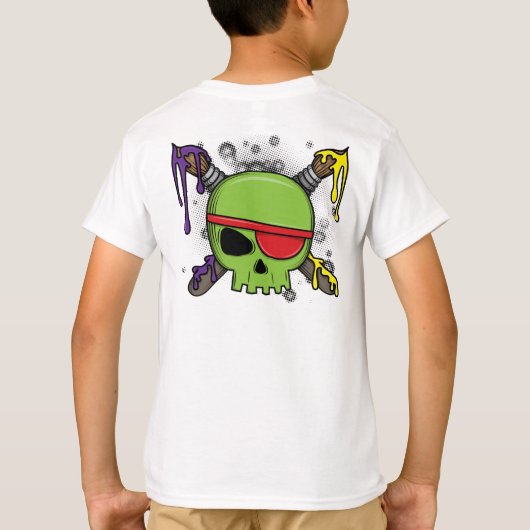 ～に欠かせない絵を描美術学校スカル Tシャツ (裏面)