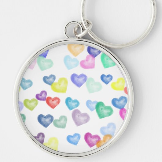 ～に浮かぶ美しいハートの虹 キーホルダー (正面)