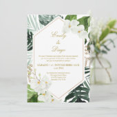 に緑のエレガントな結婚式の招待状 スペインの 招待状 (スタンド正面)