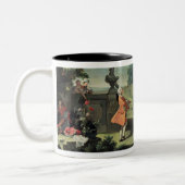 に踊っている若い女の子が付いている装飾用庭 ツートーンマグカップ (左)