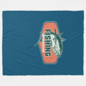 ~に追い付け最高のる |魚釣り フリースブランケット (正面(横))