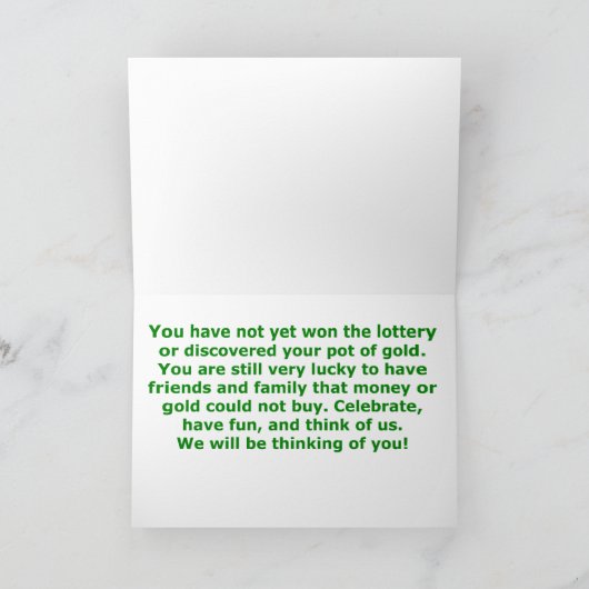 に関して金私達の娘のためのセントパトリックの日カード カード (内部)