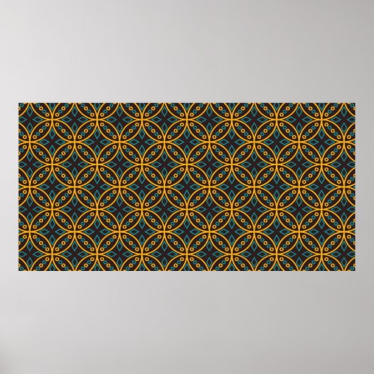 ~に関するインドネシアのろうけつ染めスタイルのシームレスなパターン ポスター (正面)