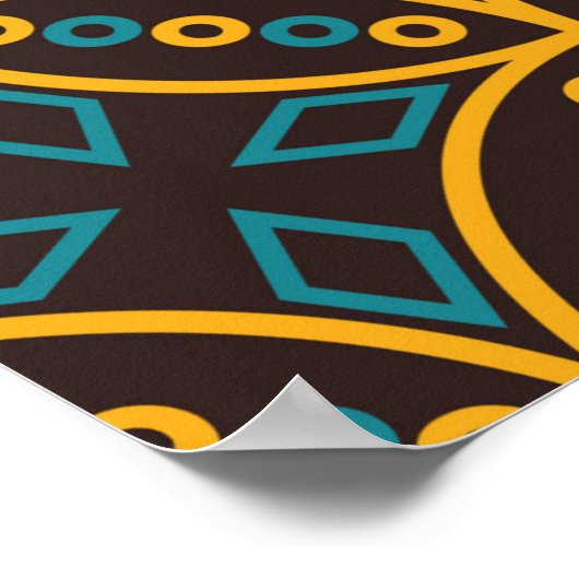 ~に関するインドネシアのろうけつ染めスタイルのシームレスなパターン ポスター (角)